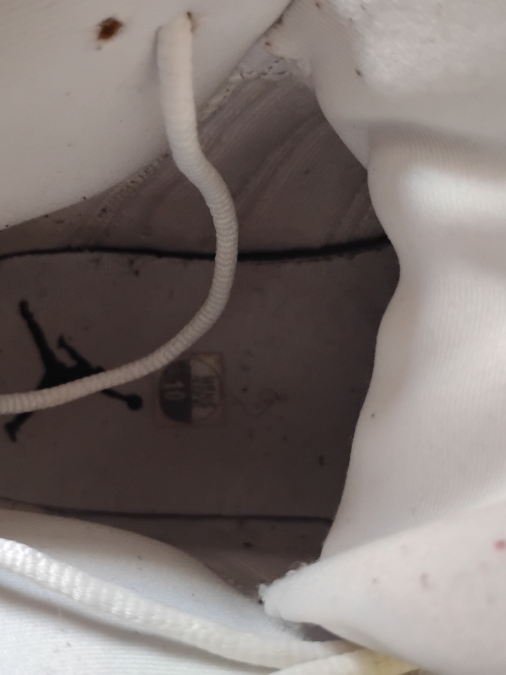 Jordan White High-Top Sneakers with Black Logo - Picture 2 of 12